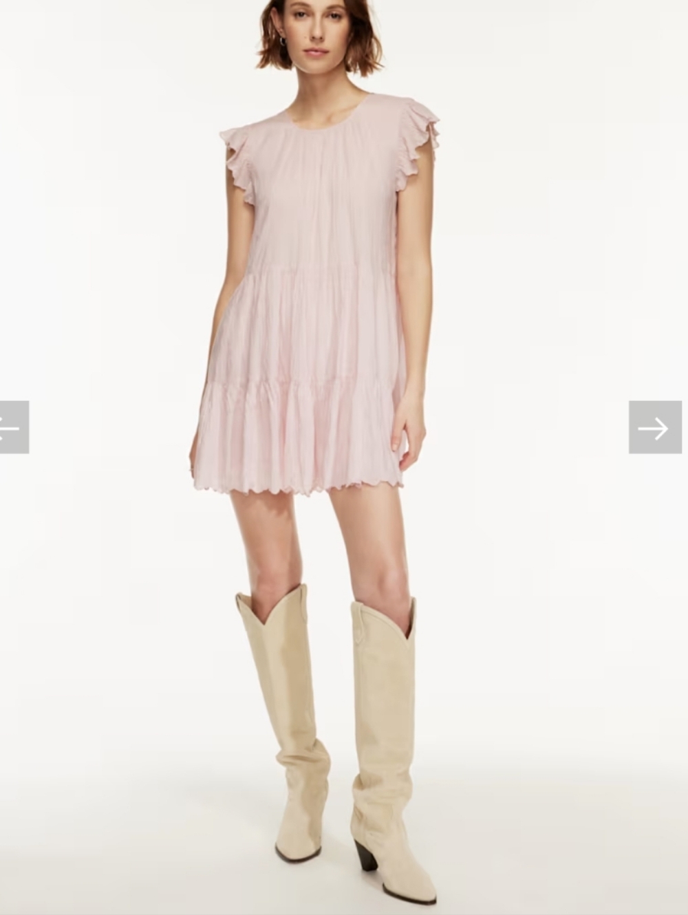 WILFRED ARITZIA sidonie dress light pink tiered sundress - size large